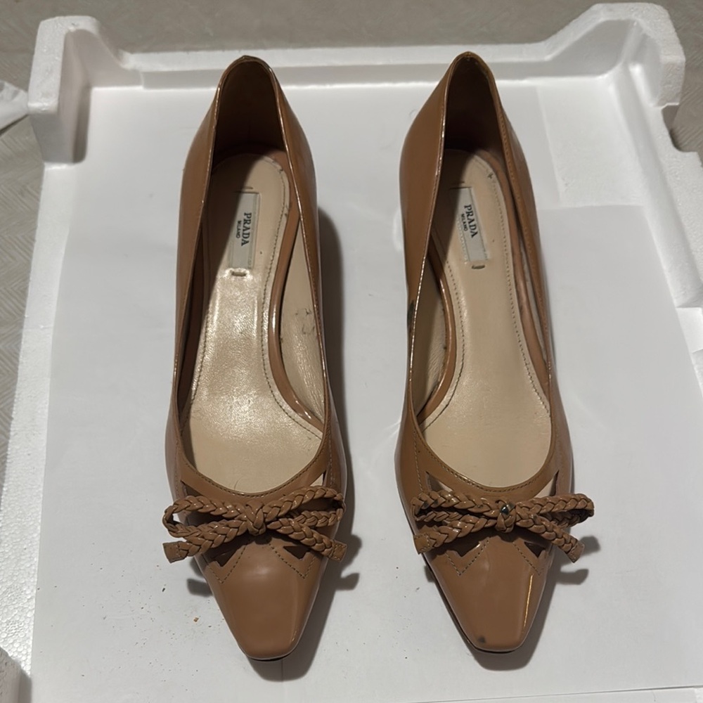 Prada Tan Leather Heels Size 9.5